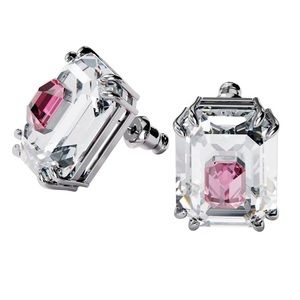 Swarovski Crystal Chroma Clear and Pink Earrings authentic